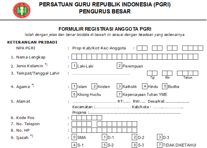 Pendaftaran PGRI Yalimo - Persatuan Guru Republik Indonesia Cabang Yalimo